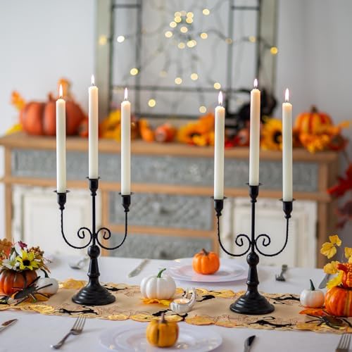 Sziqiqi Black Candelabra Candle Holder: 3 Arms Candelabra for Halloween - Image 3