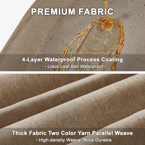 Decorelia Faux Linen Farmhouse Table Cloth 52"x70" for Rectangle Dining Table, Coffee Waterproof Outdoor Washable Cloth Fall Tablecloth for Rectangular Kitchen Outdoor Party Restaurant Patio Table - Image 4