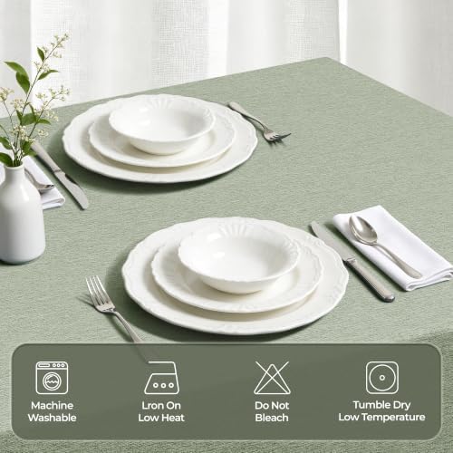 Decorelia Table Cloth for Rectangle Dining Table, 60 x104 Inch, Sage Green - Image 3