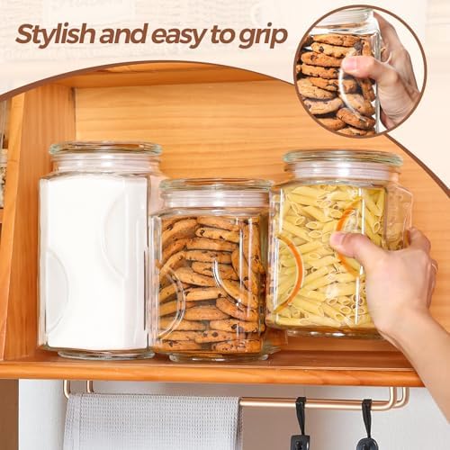 ComSaf Half Gallon Square Glass Pantry Jars with Lids 2 Pack Wide Mouth - Image 6