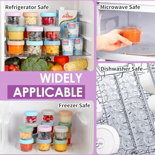 DRKIO 12 pcs Baby Food Storage Containers 4 Oz Small Glass Jars with Lids - Image 6