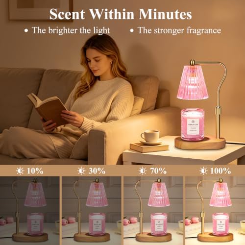 seenlast Pick Candle Warmer Lamp with Timer Dimmer Adjustable Height,Mothers Day Gifts,Electric Wax Warmer Vintage Home Decor for Scented Jar Candles,Birthday Gifts for Women - Image 4
