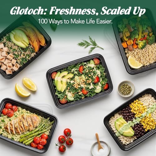 Glotoch Express Meal Prep Containers with Lids 32oz 100 Pack (200 Piece) - Image 3