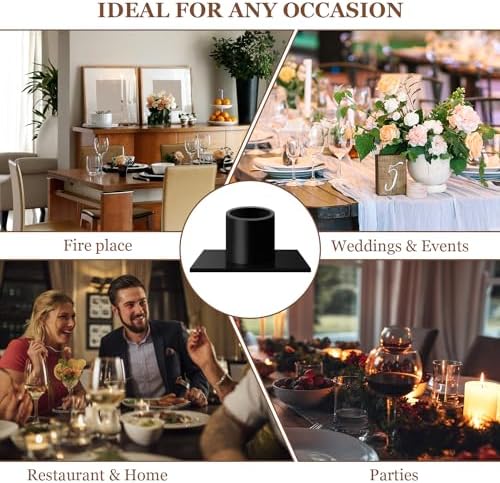 GUTE Taper Candle Holder Matte Black Iron Candlestick Decor Farmhouse 8Pcs - Image 5