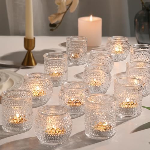 36 Pack Votive Candle Holders, Clear Candle Holder for Wedding Fall Decor by TRIRITE