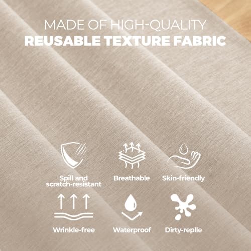 Decorelia Cream Linen Textured Tablecloth Rectangular 52 x70 Inch - Image 6