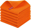 Homaxy 100% Cotton Waffle Weave Kitchen Dish Cloths 6-Pack, Orange by Homaxy