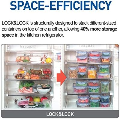 (Pack of 4) Lock & Lock Airtight Rectangular Food Storage Container 6 oz / 0.7-cup - Image 6