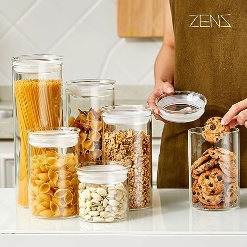ZENS 15oz Airtight Glass Jars Set of 3, Small Food Container Spice Jars - Image 6