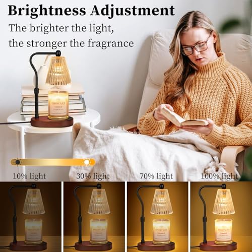 seenlast Candle Warmer Lamp with Timer Dimmer Adjustable Height,Mothers Day Gifts,Electric Wax Warmer Vintage Home Decor for Scented Jar Candles,Birthday Gifts for Women - Image 4