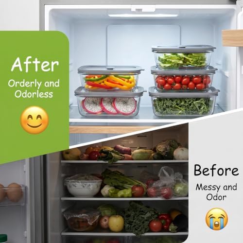 10 Pack Glass Food Storage Containers with Glass Lids, 5 x 35oz & 5 x 21oz - Image 7