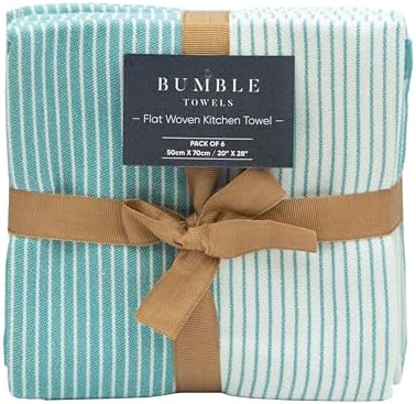 Premium Kitchen Towels 6 Pack 100% Cotton, 20"x28" - Aqua - Image 4