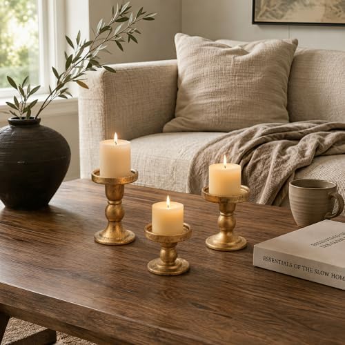 Glass Candle Holders Set of 3 for Pillar and Taper Candles - Image 7