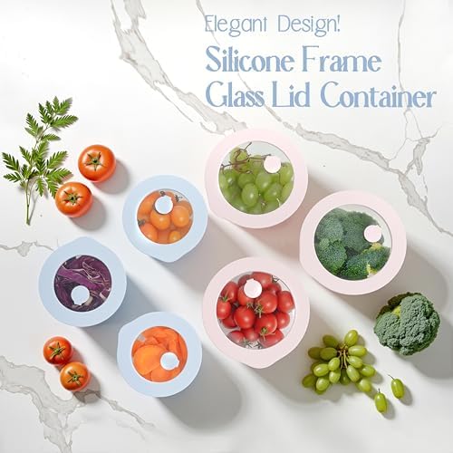 Glass Food Storage Containers with Lids, Plastic Free Semi-Tempered Glass Lids with Silicone Air Vent, Airtight & Leak-Proof Meal Prep Container Set, Oven, Microwave, Freezer & Dishwasher Safe - Image 7