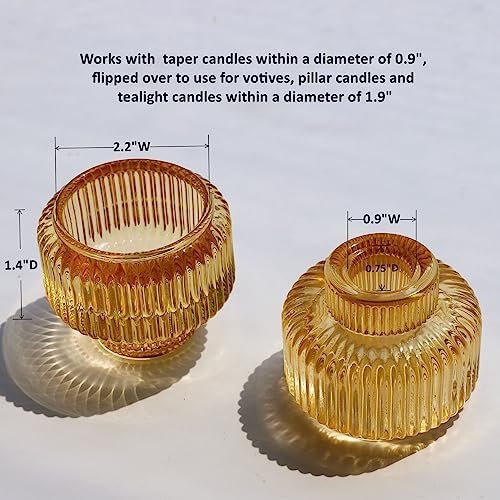 Woho Gold Candlestick Holder Set of 4, Tapered Candlestick Holders for Table Centerpiece, Glass Taper Candle Holders Bulk for Wedding Dinning Party - Image 6