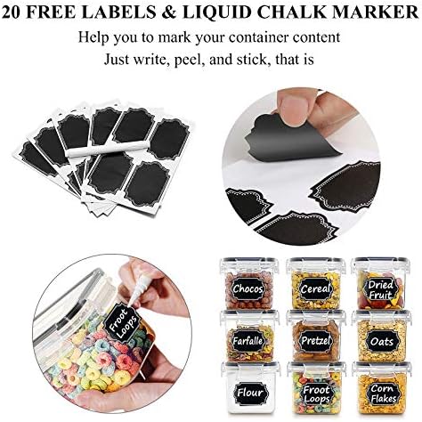 Wildone Airtight Food Storage Containers with Lids 0.8L, 16PCS, Black - Image 5