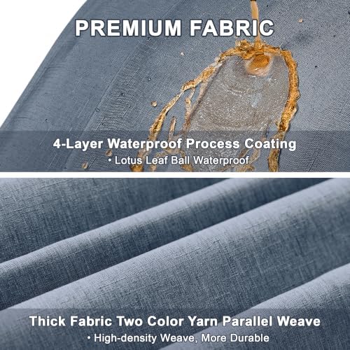 Decorelia Faux Linen Farmhouse Table Cloth 60"x144" for 10 ft Rectangle Table, Denim Blue Waterproof Outdoor Washable Tablecloth for Rectangular Dining Room Kitchen Outdoor Party Restaurant Table - Image 4