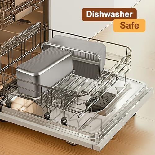 Gifhomfix Bread Box 304 Stainless Steel Bread Storage Container, Dishwasher Safe Bread Box for Homemade Bread, Time Recording Bread Container with Lid - Image 3