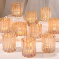 12PCS Glass Gold Votive Candle Holder, Ribbed Tea Light Candle Holders by LOVELIGHTLOVELIFE