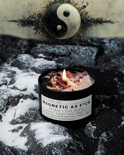 Magnetic AS F*CK, Hande Made Chakra Candle, Magic Attraction, Manifestation Crystal, Self Love, Ritual Meditation (8oz). - Image 2