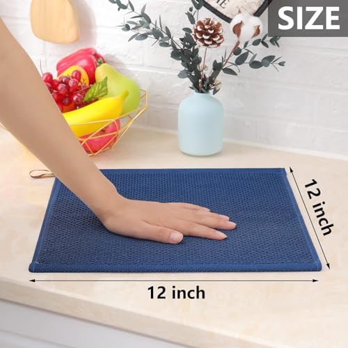 Homaxy 100% Cotton Waffle Weave Kitchen Dish Cloths 18-Pack, Navy Blue - Image 5