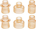 Vixdonos Glass Candlestick Holders Tealight Candle Holders for Table Centerpieces, Wedding Decor and Dinner Party (6 Pcs, Yellow) by Vixdonos