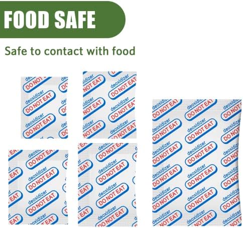100 Packs 700CC Food Grade Oxygen Absorbers (10 Pack in Individual Vacuum Bag ) , Oxygen Absorbers For Long Term Food Storage with Oxygen Indicator , Works in Mylar Bags, Mason Jars, and Vacuum Bags - Image 2