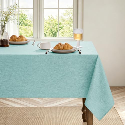Decorelia Auqa Linen Textured Tablecloth Rectangular 52 x70 Inch - Image 2