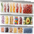 20 Pack Reusable Freezer Bags Silicone Dishwasher Safe, Leakproof Reusable Food Storage Bags BPA Free, Snack Sandwich Gallon Baggies for Meal Prep Lunch Travel Meat Veggies Fridge Kitchen Grey by Anelueeoo