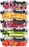 Skroam Large Glass Food Storage Containers with Lids Airtight, 5-Pack 36OZ by Skroam