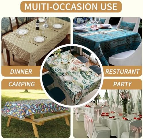 Rectangle Table Cloth,100% Waterproof Tablecloth Oil Proof Spill Proof Vinyl Table Cloth, Wipe Clean Plastic Table Cover for Dining, Camping, Indoor and Outdoor, 54"x78", Tropical Breeze - Image 6