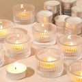 HAVITI 36 Pcs Clear Tealight Candle Holders with 36PCS Tea Lights Candles by LOVELIGHTLOVELIFE