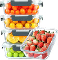 KOMUEE 30 oz 5 Pack Glass Meal Prep Containers with Lids, Gray by KOMUEEUS