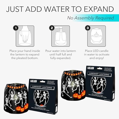 MODGY Luminary Lanterns Candle Holder Decorative Indoor Outdoor Decor, Lanterns for Wedding Centerpiece Decoration Outside Patio, with Flameless Floating LED Candles, RattleNShake Pack of 2 - Image 4