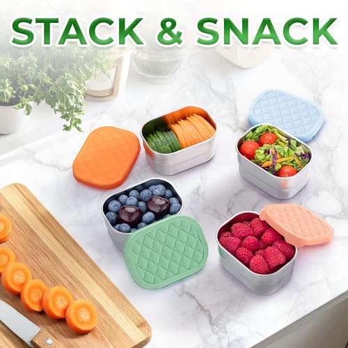 Small Metal Snack Containers - Stainless Steel - 8 oz, 4 PK, Fall Fest - Image 6