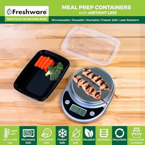 Freshware Meal Prep Containers [150 Pack] 1 Compartment with Lids, Food Storage Containers, Bento Box, BPA Free, Stackable, Microwave/Dishwasher/Freezer Safe (24 oz) - Image 2