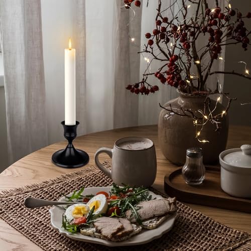 Black Candle Holder Taper Candle Holders, Set of 9 Candlestick Holders Decor for Home Decor, Metal Taper Candleholder for Fall Thanksgiving Halloween Christmas Table Fireplace Decor - Image 5