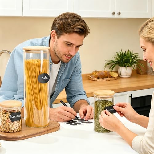 Vtopmart 74oz/27oz/20oz Glass Food Jars with Airtight Bamboo Lids, 3 Pack - Image 4