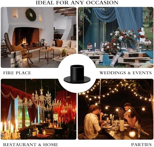 GUTE Taper Candle Holder Matte Black Iron Candlestick Decor Farmhouse 16Pcs - Image 6