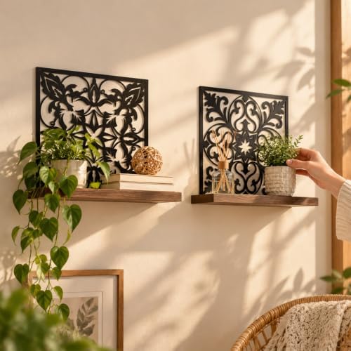 2 Pcs Wall Candle Holder Rustic Wall Mirror Decor Candle Sconces - Image 6