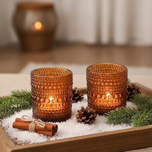 36 Pack Votive Candle Holders, Amber Candles Holders for Christmas - Image 5