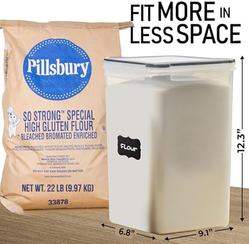 2 PC (8.5L/ 287 Oz) Extra Large Flour Sugar Storage Containers with Lids - Image 2