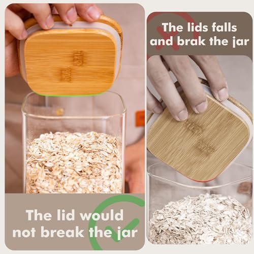 2-Pack 3.4Qt Large Glass Flour Sugar Storage Containers with Lids - Image 7