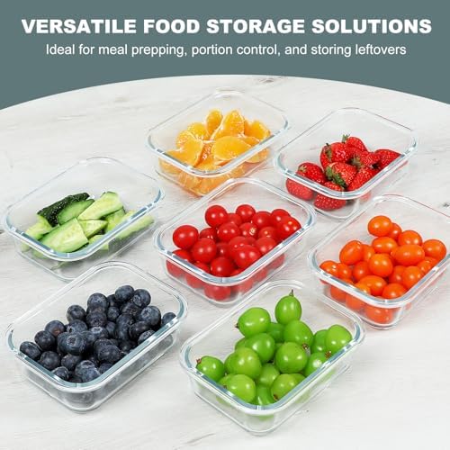 KOMUEE 10 Packs 22 oz Glass Meal Prep Containers with Lids, White - Image 5