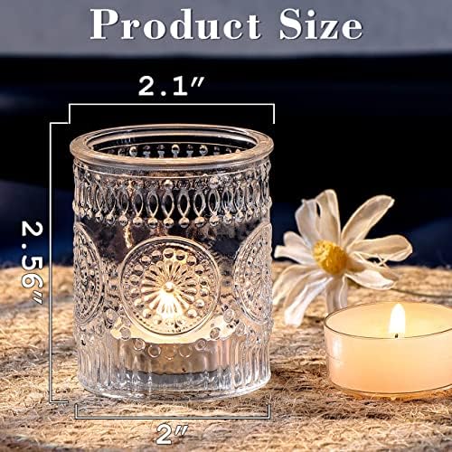 Clear Votive Candle Holders Set of 24- Glass Tea Light Candle Holders Bulk - Image 2