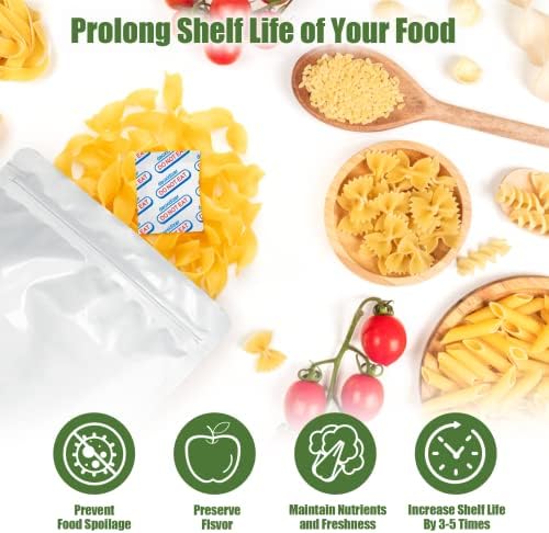 100 Packs 100CC Food Grade Oxygen Absorbers (10 Pack in Individual Vacuum Bag ) , Oxygen Absorbers For Long Term Food Storage with Oxygen Indicator , Works in Mylar Bags, Mason Jars, and Vacuum Bags - Image 5