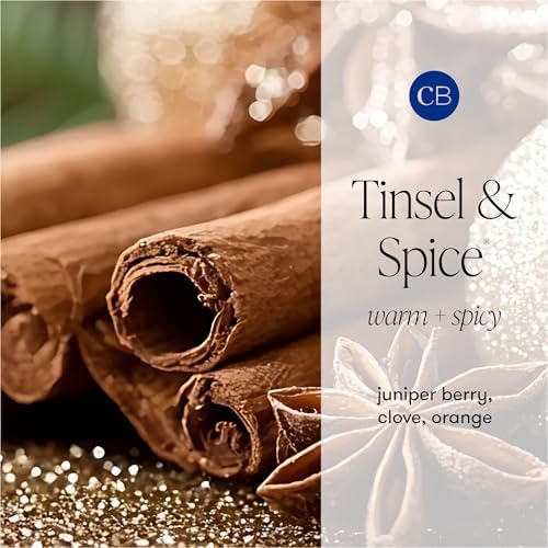 Capri Blue Glimmer Jar Candles - Luxury Holiday Scented Candles for Home - Long Lasting Soy Wax Blend - Scented Holiday & Home Decor - Tinsel & Spice Oversized Jar (28 oz) - Image 3