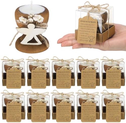 Nuanchu 12 Set Funeral Memorial Candles Holders Funeral Keepsakes, Angel by Nuanchu