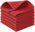 Homaxy 100% Cotton Waffle Weave Kitchen Dish Cloths 6-Pack, Brick Red by Homaxy