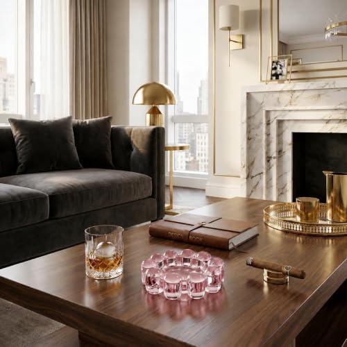 Chic Pink Bubble Glass Candle Dish – Modern Clear Glass Candle Holder for Tealights & Diffusers, Decorative Tray for Home & Tabletop Decor（1 Pack） - Image 5